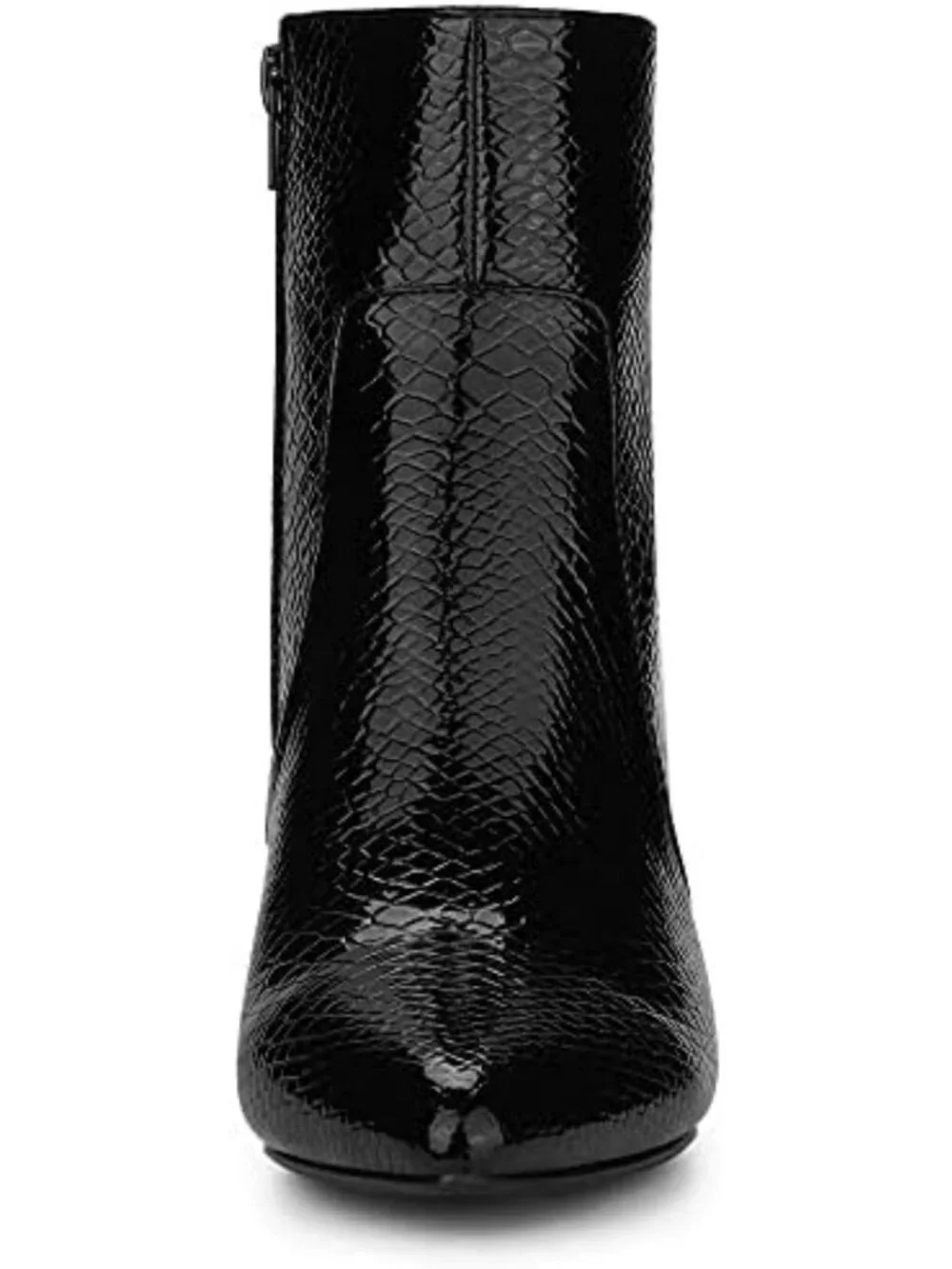 Snakeskin Print Chunky High Heel Ankle Boots for Halloween Costumes & Fashion